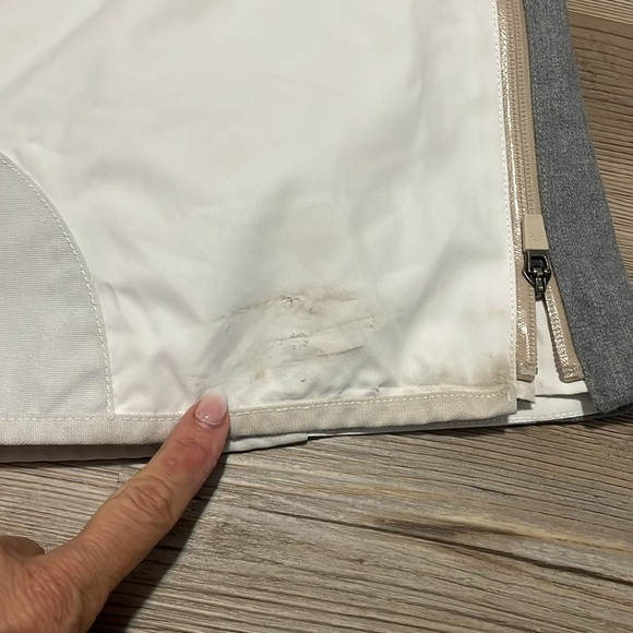 Athleta Ski Pants White Gray Zippered pockets Women’s L Adjustable Snowboarding - Picture 9 of 15